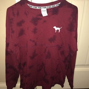 PINK Maroon Long Sleeve Shirt